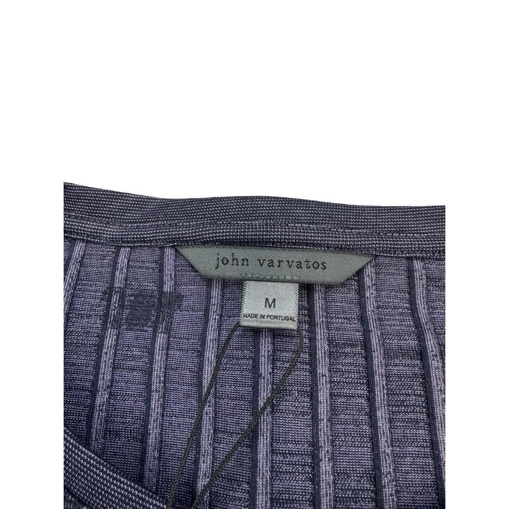 John Varvatos Long Sleeve Ribbed Cotton Henley Tee Purple Size M - Picture 3 of 5